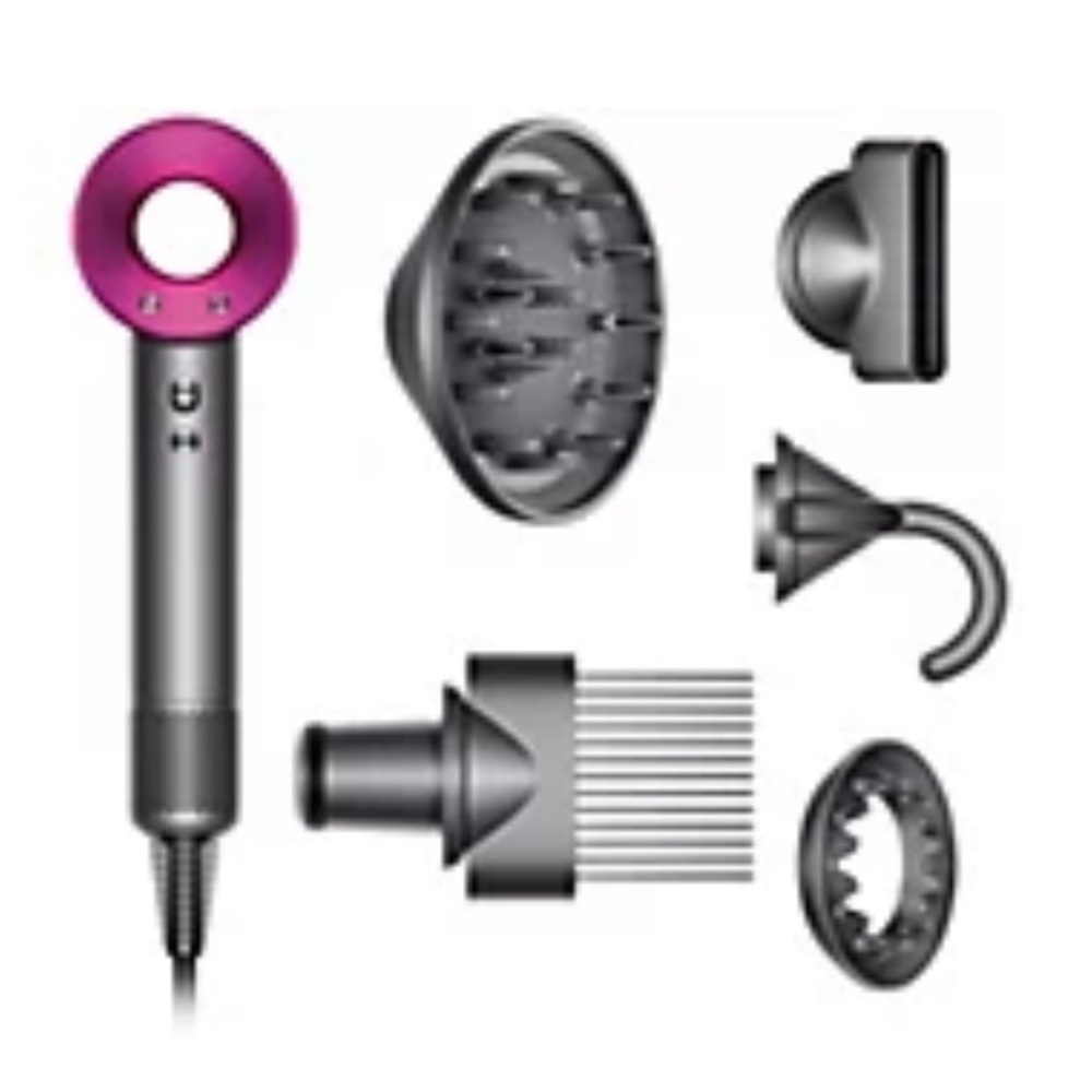 Dyson Supersonic Hairdryer with Five Attachments Iron & Fuchsia